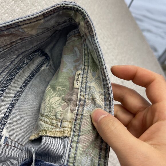 Y2K 2000's Guess Jeans Mini Skirt Size 30 Goth Emo Studded Punk Grunge Denim - Picture 5 of 13